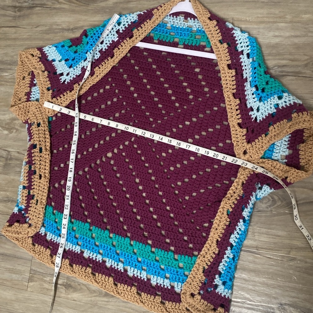 Vintage Multicolor Crochet Cardigan - Picture 8 of 8